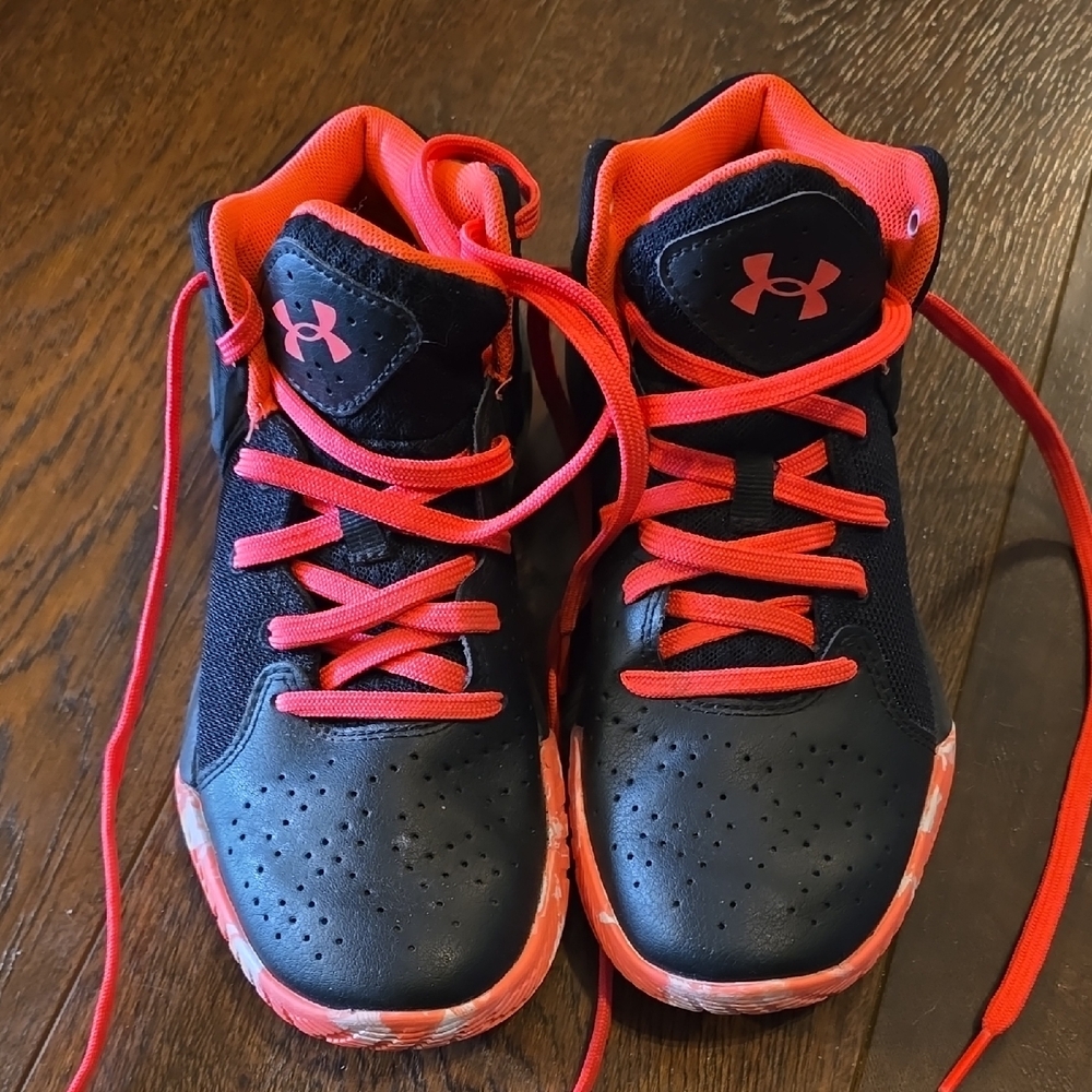 Under Armour Kids' Black and Hot Pink Sneakers